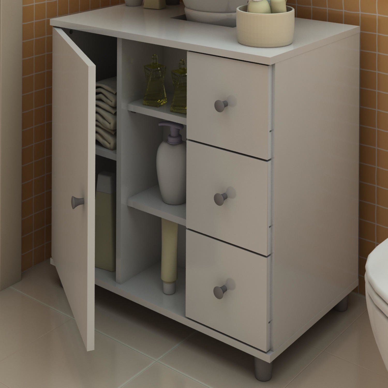 Gabinete Para Banheiro Com Gavetas Politorno Branco R$ 269,89 em Mercado Livre -> Gabinete De Banheiro Zoom Gabinete Para Banheiro Com Gavetas Politorno Branco R$ 269,89 em Mercado Livre -> Gabinete De Banheiro Zoom