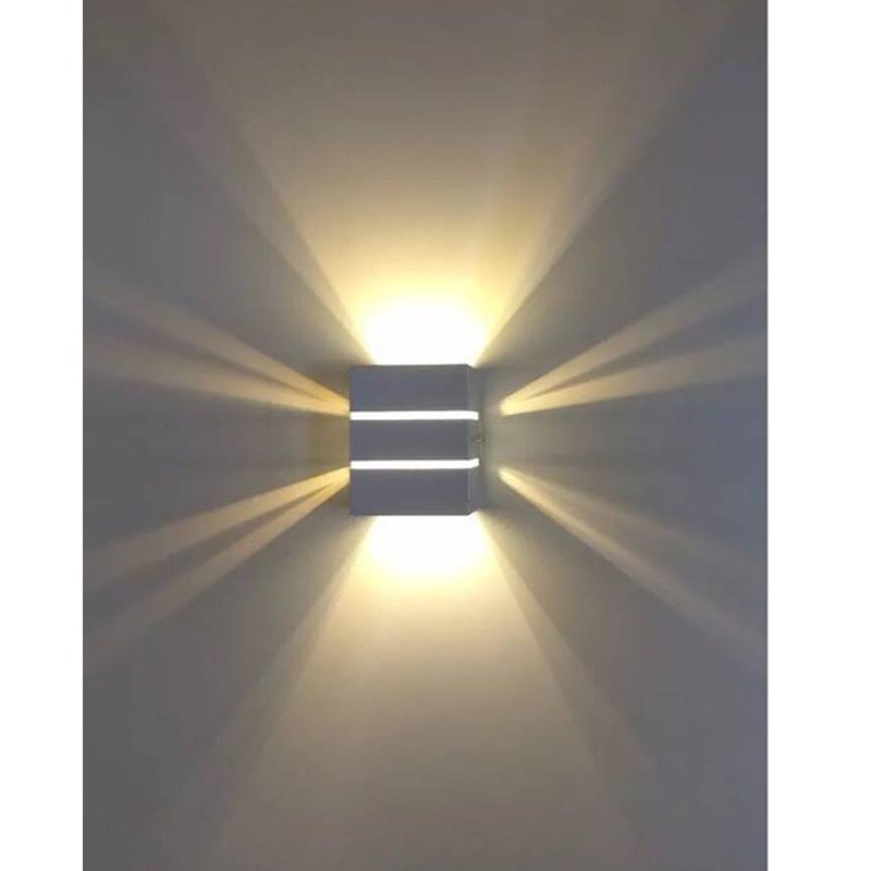 Arandela De Parede Muro Externa 2 Fachos Friso + Lâmpada Led 220V