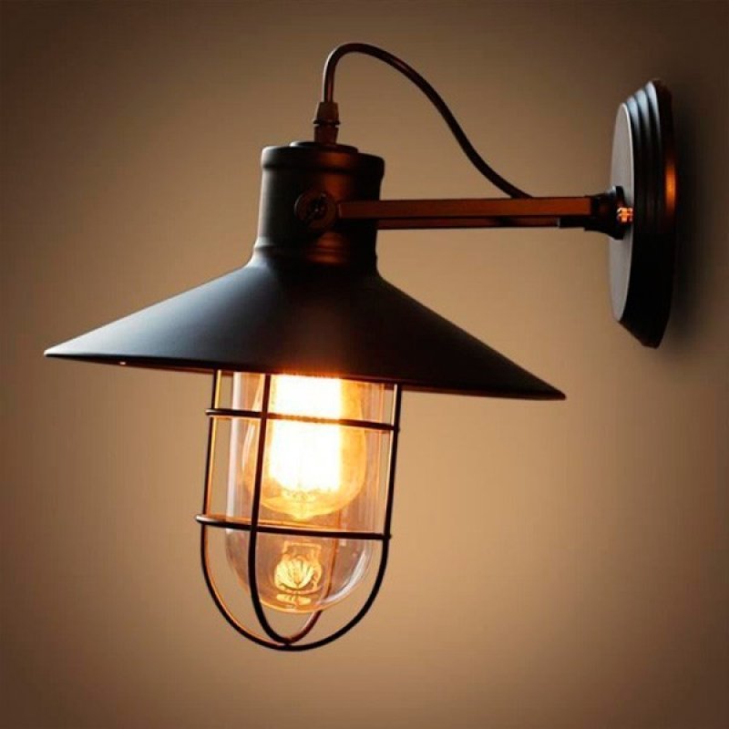 Arandela Luminária Retrô Industrial Preto Loft Luminária Vintage Lustre Design Edison LM1715