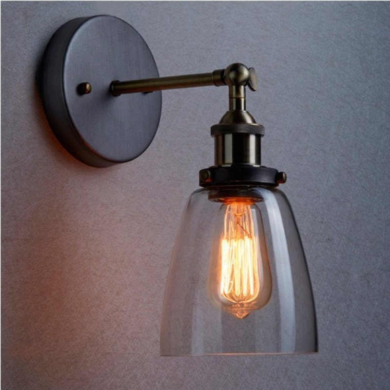 Arandela Luminária Retrô Industrial Vidro Loft Luminária Vintage Design Edison LM1742 Amarelo