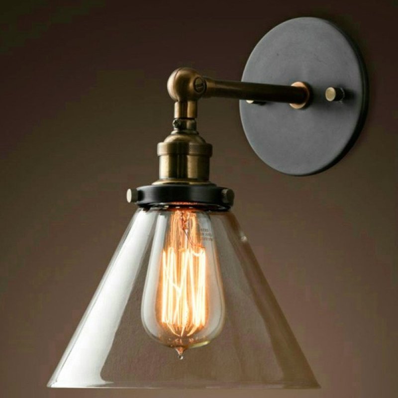 Arandela Luminária Retrô Industrial Vidro Loft Luminária Vintage Design