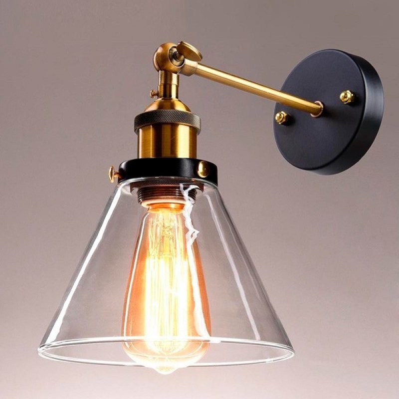 Arandela Luminária Retrô Industrial Vidro Loft Luminária Vintage Design