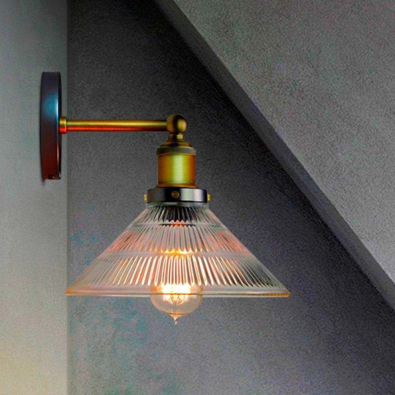 Arandela Luminária Retrô Industrial Vidro Loft Luminária Vintage Lustre