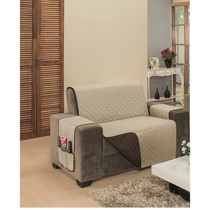 Capa Protetor Para Sofa 2 Lugares Impermeável King Gigante MadeiraMadeira