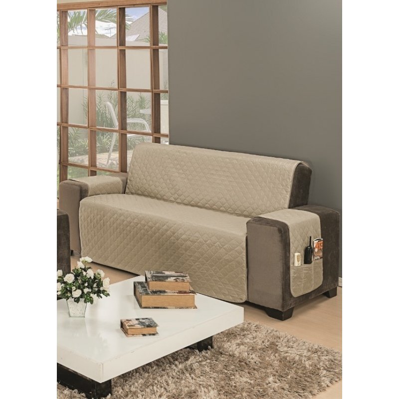 Capa Protetor Para Sofa 3 Lugares Impermeável King Gigante MadeiraMadeira
