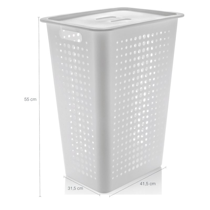 Cesto Para Roupas Organizador Lavanderia 47 Litros Plástico Branco