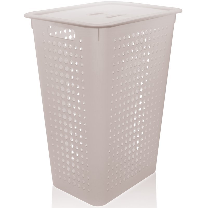 Cesto Para Roupas Organizador Lavanderia 47 Litros Plástico Natural