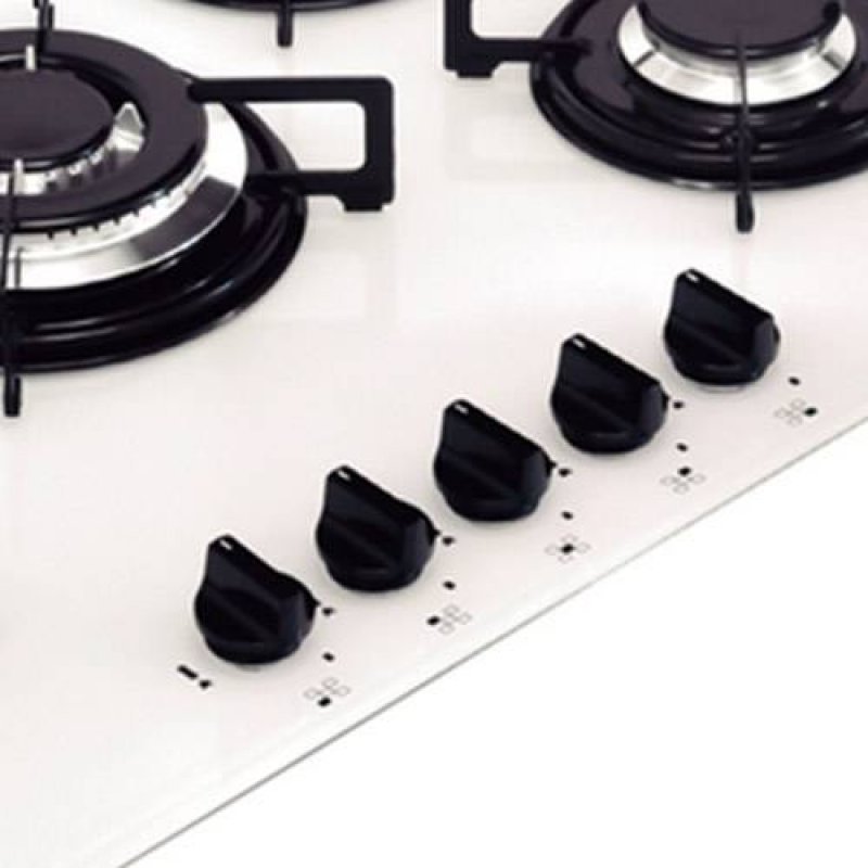 Cooktop a Gás Glass 70cm Tramontina 5 bocas c/ 1 Tripla chama Bivolt
