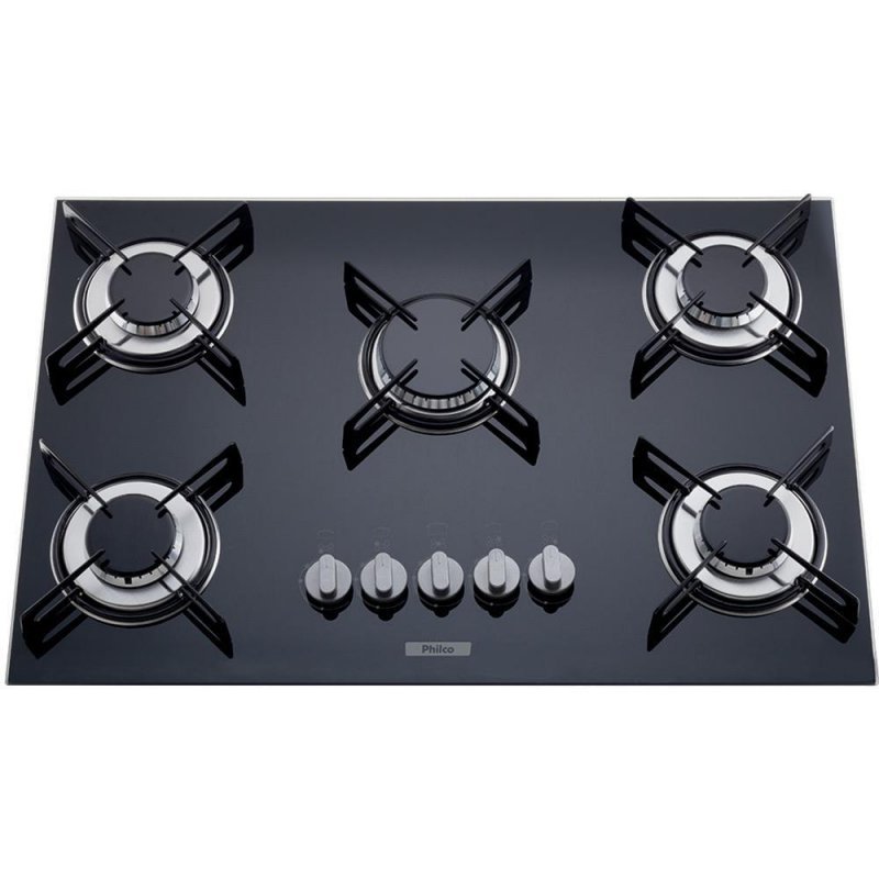 Cooktop Philco 5 Bocas Cook Chef Vidro Bivolt Preto BISOTE MadeiraMadeira