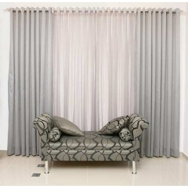 Cortina Para Sala 4,00x2,50 Bicolor Cinza e Branca Admirare MadeiraMadeira Cortina Para Sala 4,00x2,50 Bicolor Cinza e Branca Admirare MadeiraMadeira