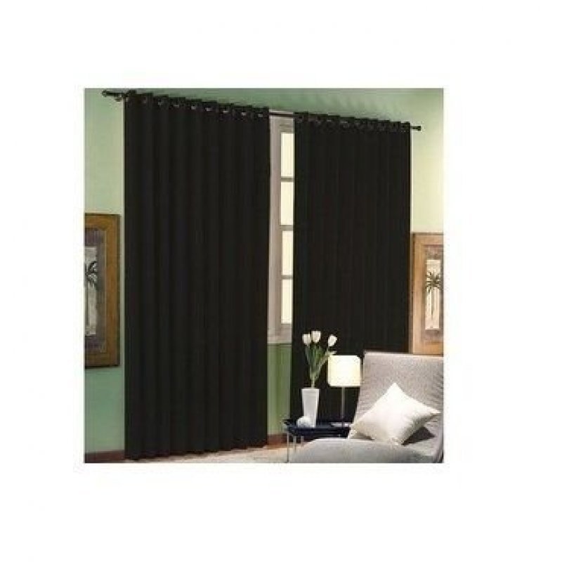 Cortina Rustica Para Sala/Quarto 3,00x2,50 Preta Admirare | MadeiraMadeira