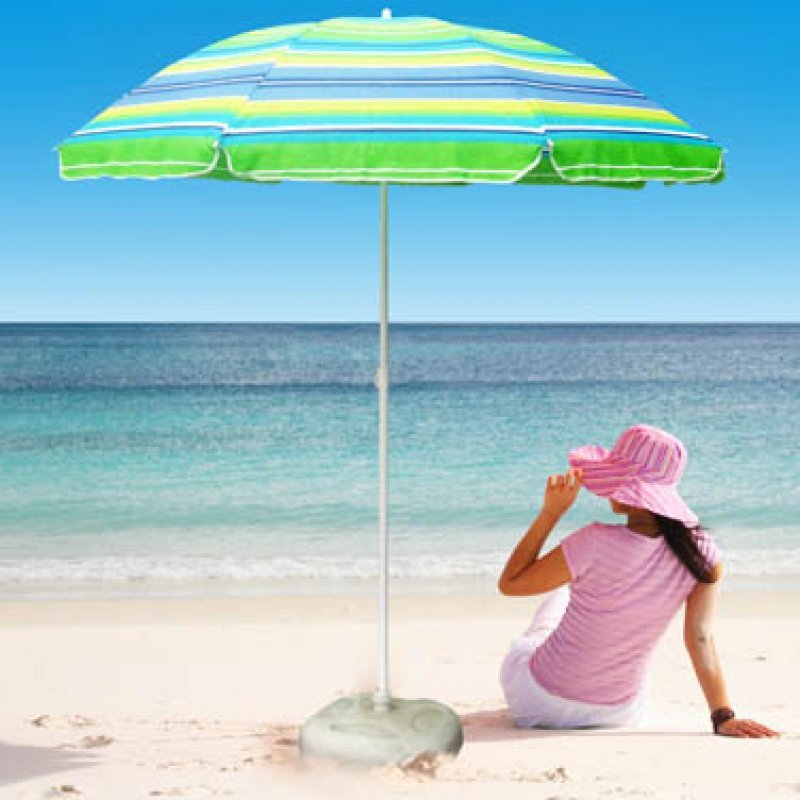 Guarda Sol 200 Cm Caribe Antiuv Articulável Praia Nautika Verde