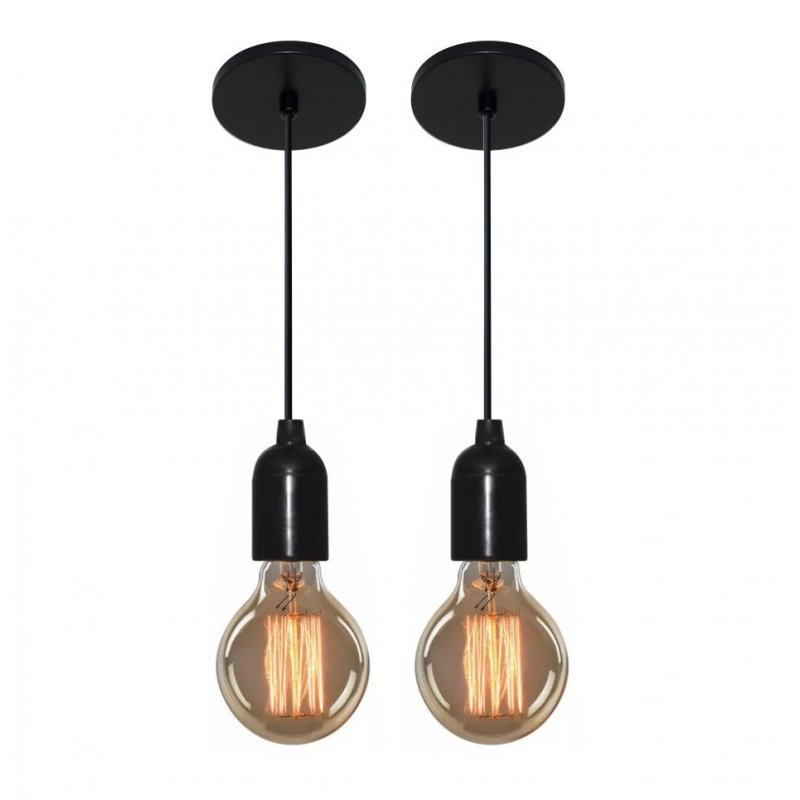 Kit/2 Lustre Pendente Luminaria Md-4149 Suporte Para Lampada / Não Inclusa Menor preço em Kit/2 Lustre Pendente Luminaria Md-4149 Suporte Para Lampada / Não Inclusa
