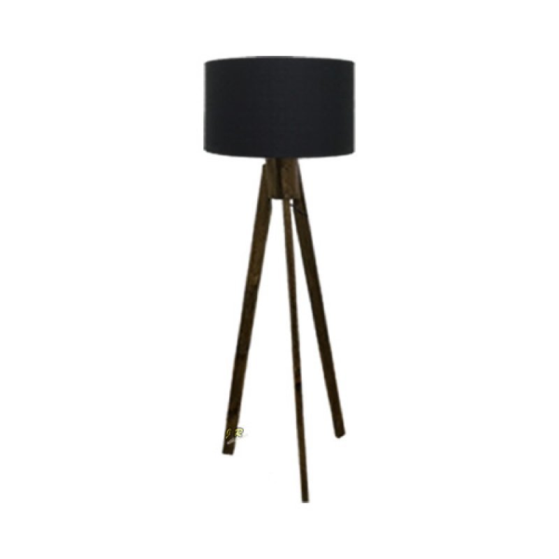 Luminaria abajur de piso cupula preta preto MadeiraMadeira