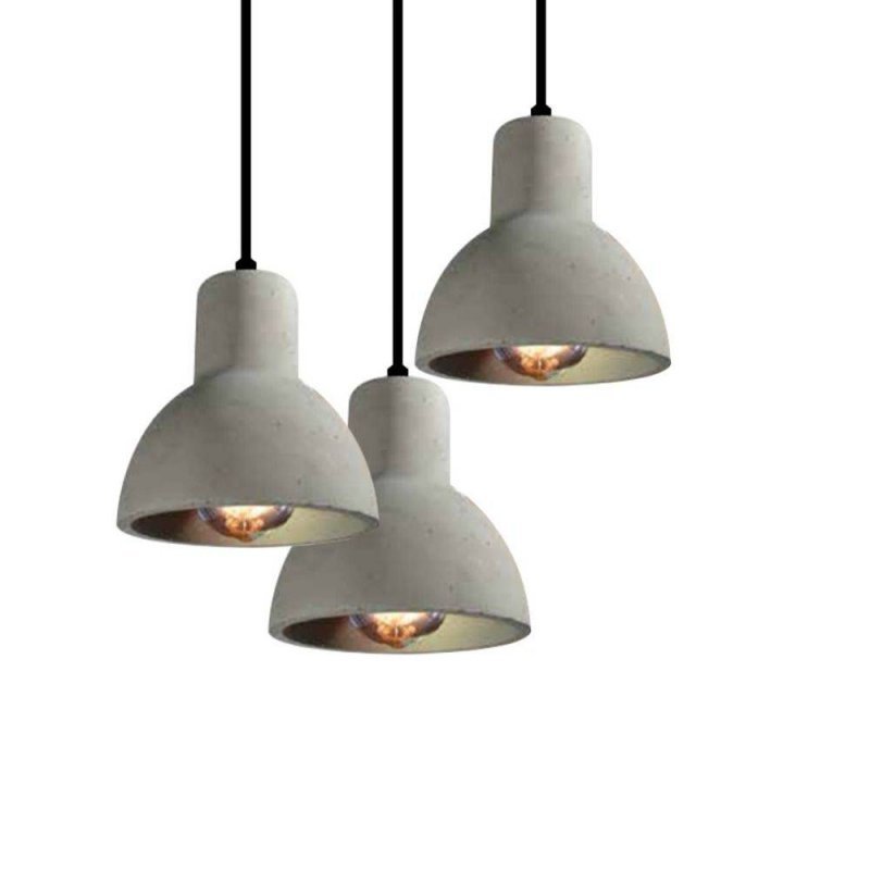 Lustre Pendente Concreto 16cm x 17cm +Luz - MadeiraMadeira