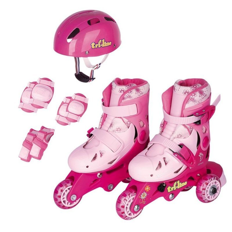 Menor preço em Patins rosa tri-line 30/33 TL01R Fênix brinquedos