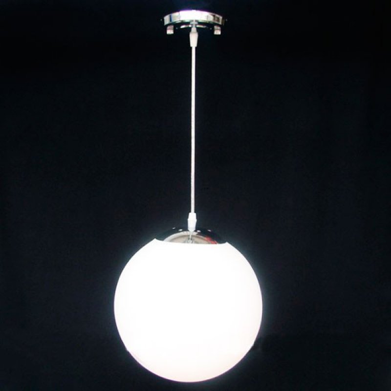 Pendente Globo Vidro Luminária Cromada Bola Lustre Retrô 25cm LM1996