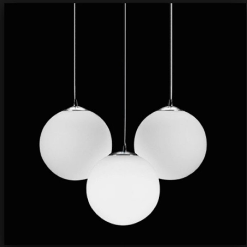 Pendente Globo Vidro Luminária Cromada Bola Lustre Retrô 25cm LM1996