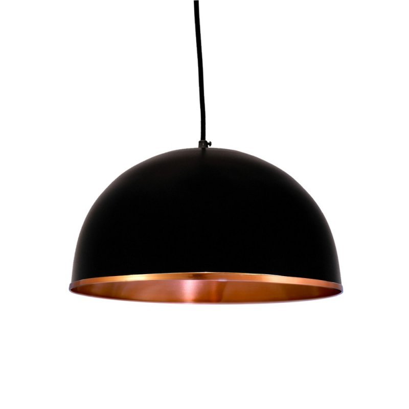 PENDENTE LUMINÁRIA ATENAS P LUXO 15 X 29,5cm Preto Fosco x Cobre