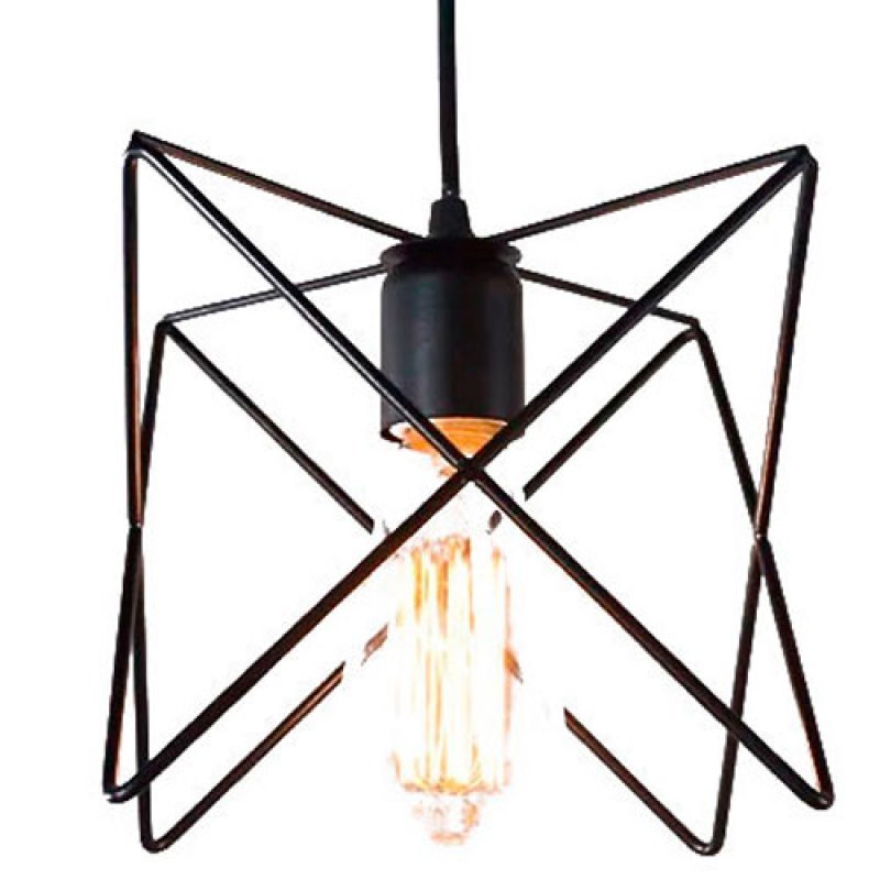 Pendente Lustre Luminária Industrial Aramado Estrela MadeiraMadeira