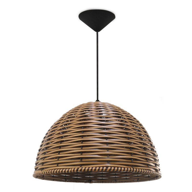 Pendente Lustre Luminária Retrô Junco 35 Cm Avelã MadeiraMadeira