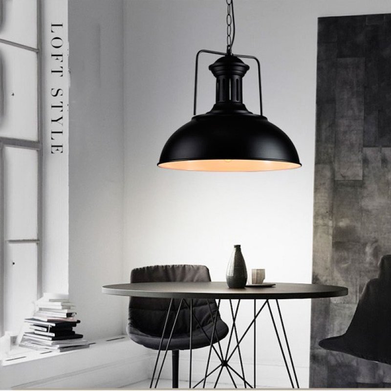 Pendente Retrô Industrial Preto Loft Luminária Vintage Lustre Design Edison LM1713 MadeiraMadeira