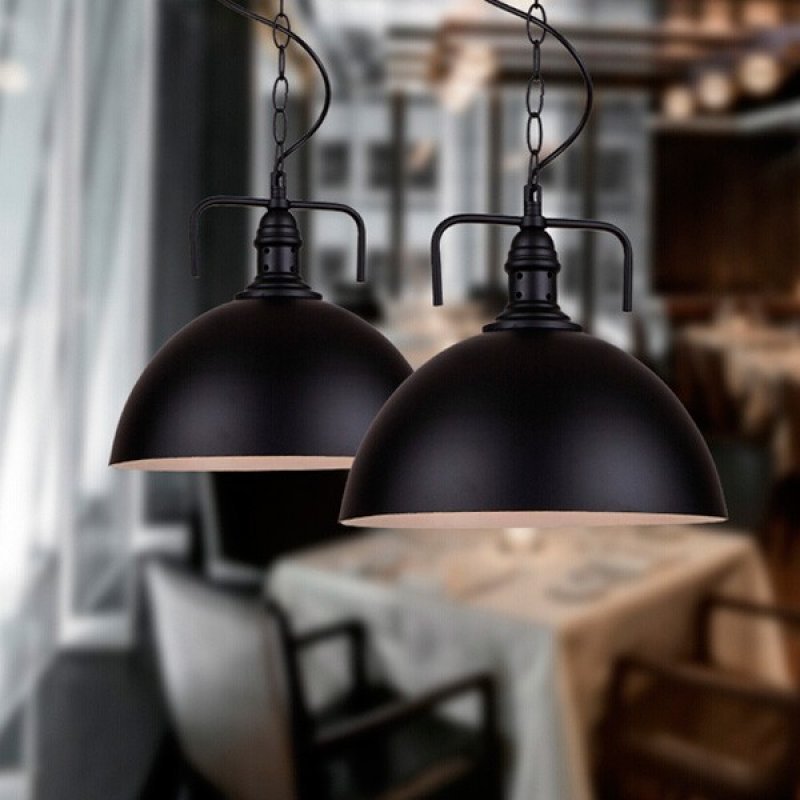 Pendente Retrô Industrial Preto Loft Luminária Vintage Lustre Design