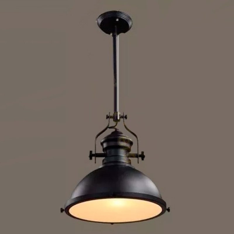 Pendente Retrô Industrial Preto Loft Luminária Vintage Lustre Design