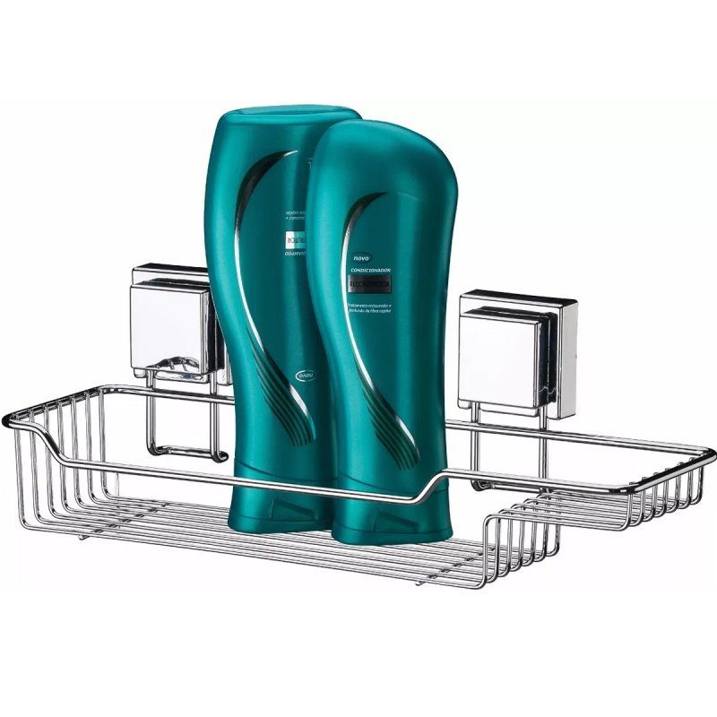 Porta Shampoo E Sabonete Em Aço Inox Fixação Por Ventosas | MadeiraMadeira