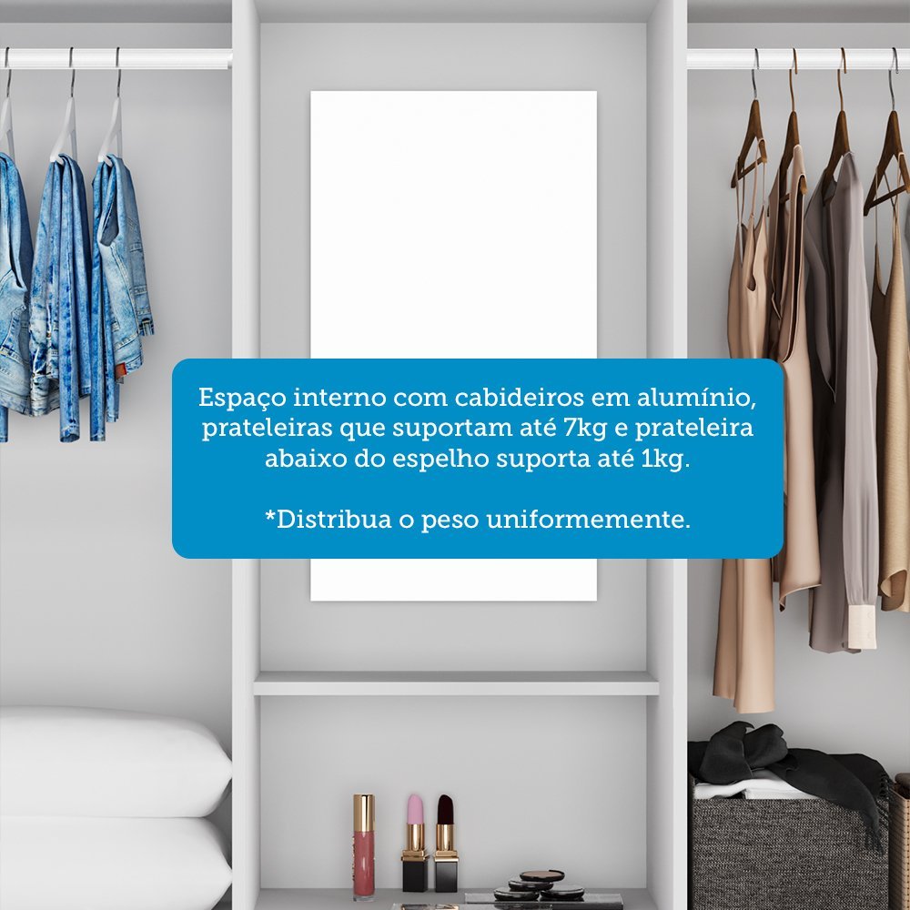 Ver imagem 7 de Guarda-roupa Casal 4 Portas e 2 Gavetas Capelinha com Espelho 149cm Alyssa Espresso Móveis