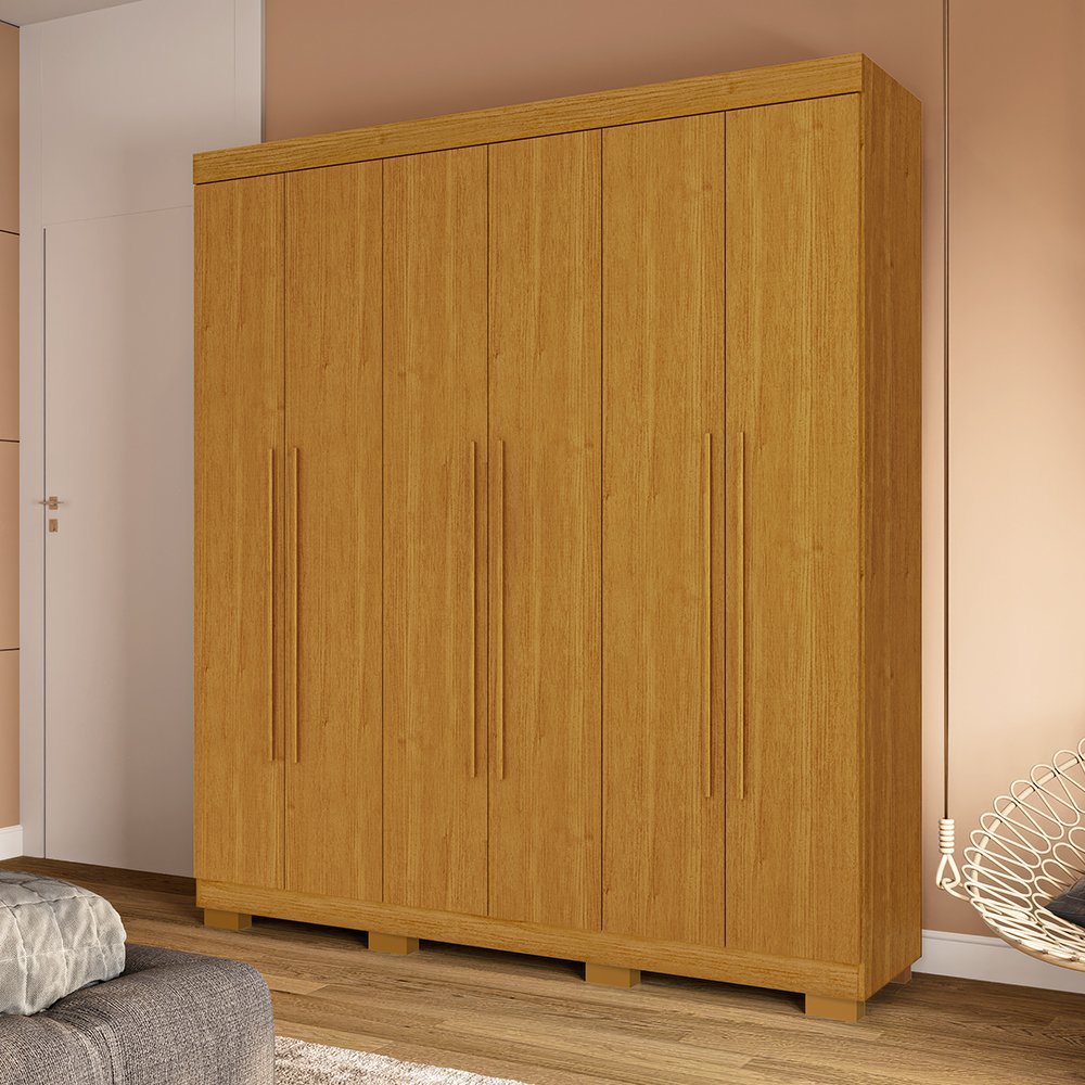 Ver imagem 1 de Guarda-roupa Casal 180cm 6 Portas Sakura Espresso Móveis