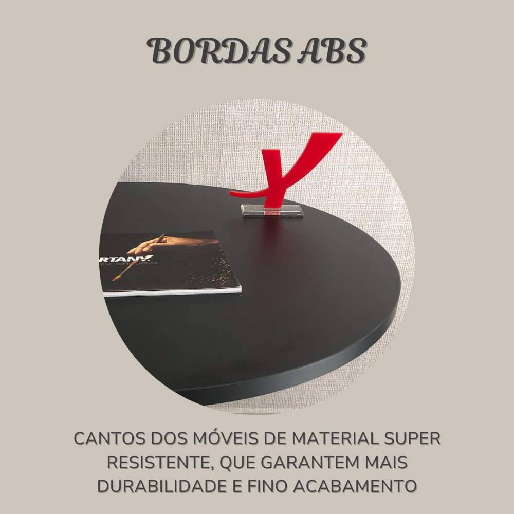 Mesa de Escritório Redonda para Reuniões Mariana Espresso Móveis - 8
