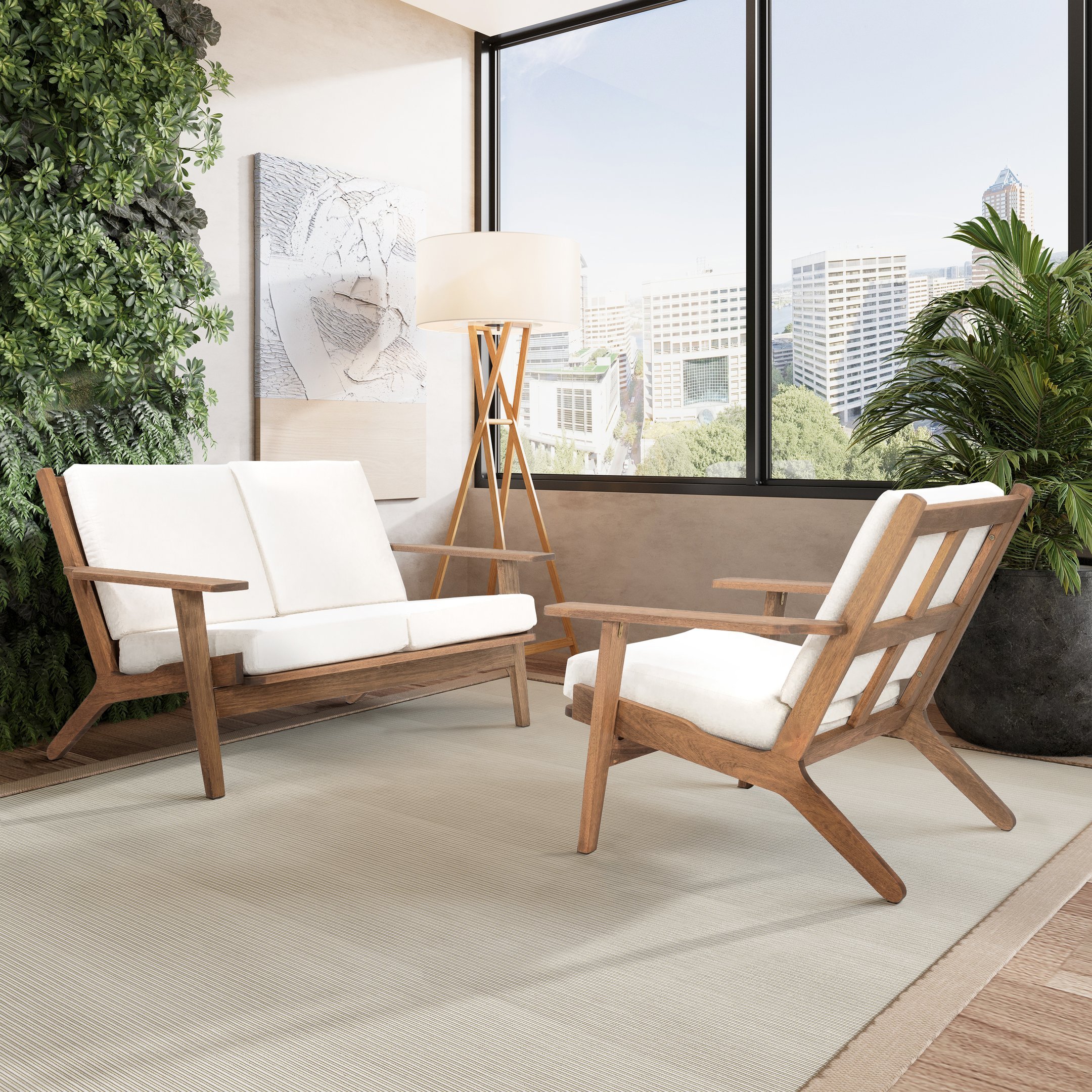 Sofá 3 Lugares em Madeira Maciça Lotus - 13