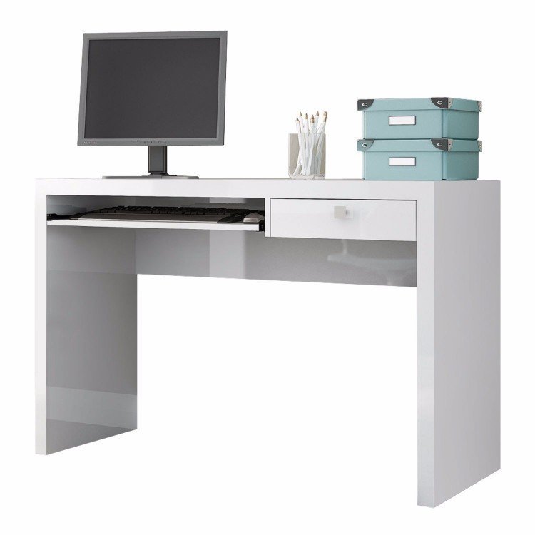 Mesa para Computador TC122 Dalla Costa Branco Brilho em Mesas para ...