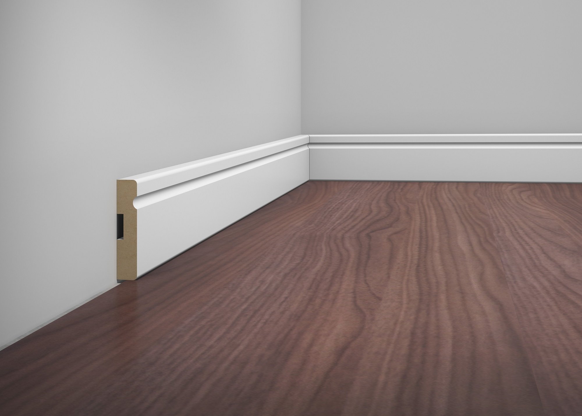 Rodapé de MDF 10cm x 15mm x 2,40m com Friso Estilo Eucafloor - 3