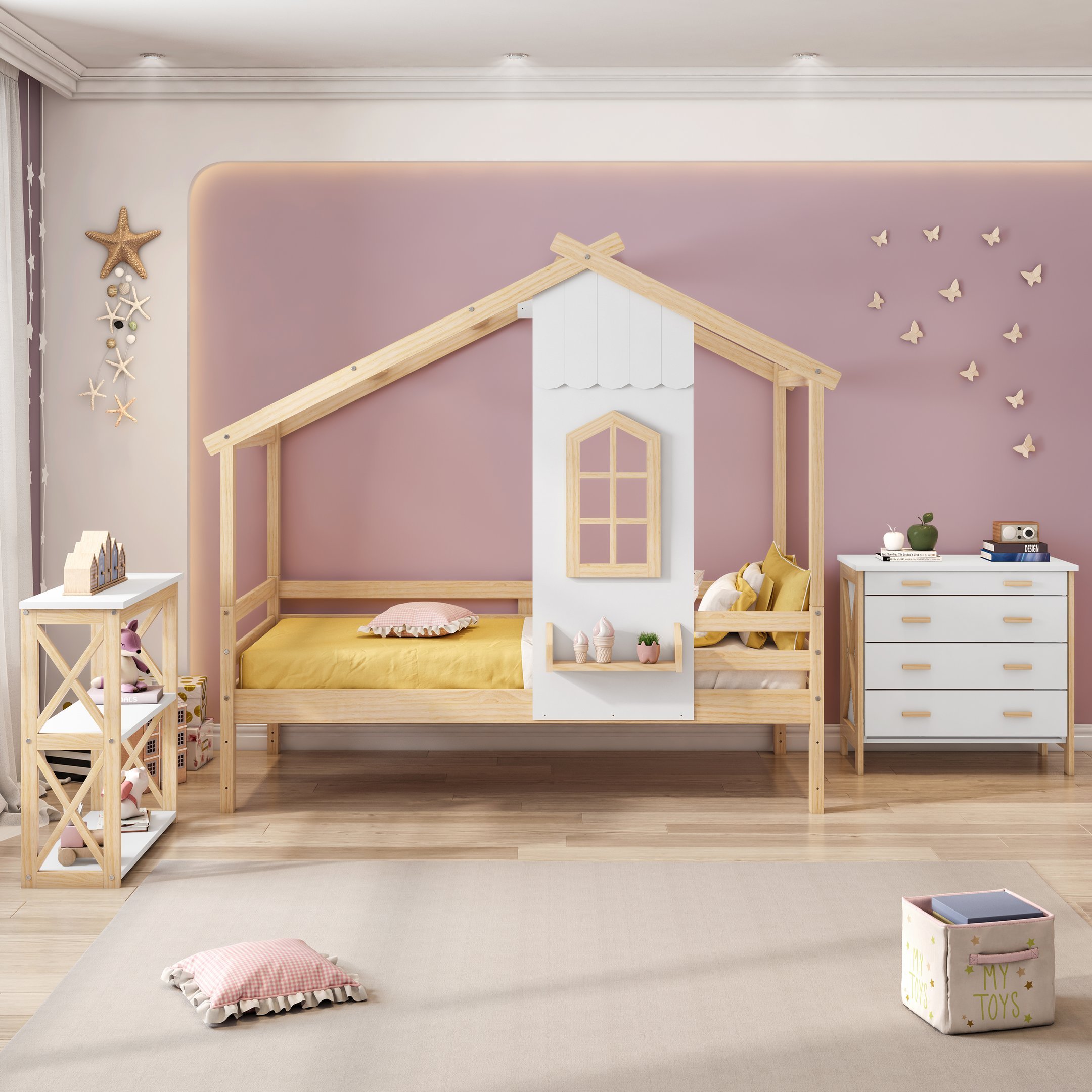 Cama Montessoriano Prime House com Telhado V e Janelinha Casatema MadeiraOriginals - 12