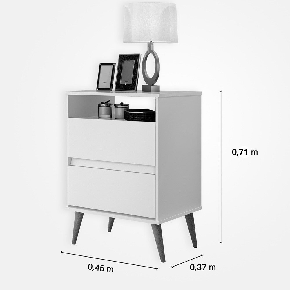 Ver imagem 3 de Mesa de Cabeceira 2 Gavetas Lotus 