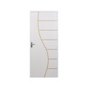 Ver imagem 2 de Kit Porta de Madeira Decorada 215x75cm com Batente de Aço 06cm Cantareira MGM Abertura Esquerda Branco