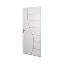 Ver imagem 4 de Kit Porta de Madeira Decorada 215x75cm com Batente de Aço 06cm Cantareira MGM Abertura Esquerda Branco