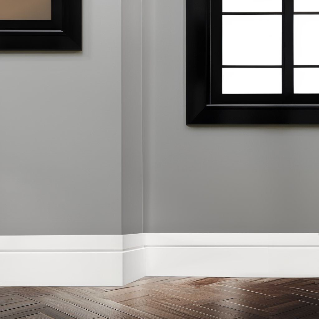 Rodapé de MDF 7cmX15mmX2,40m com Friso 703  - 2