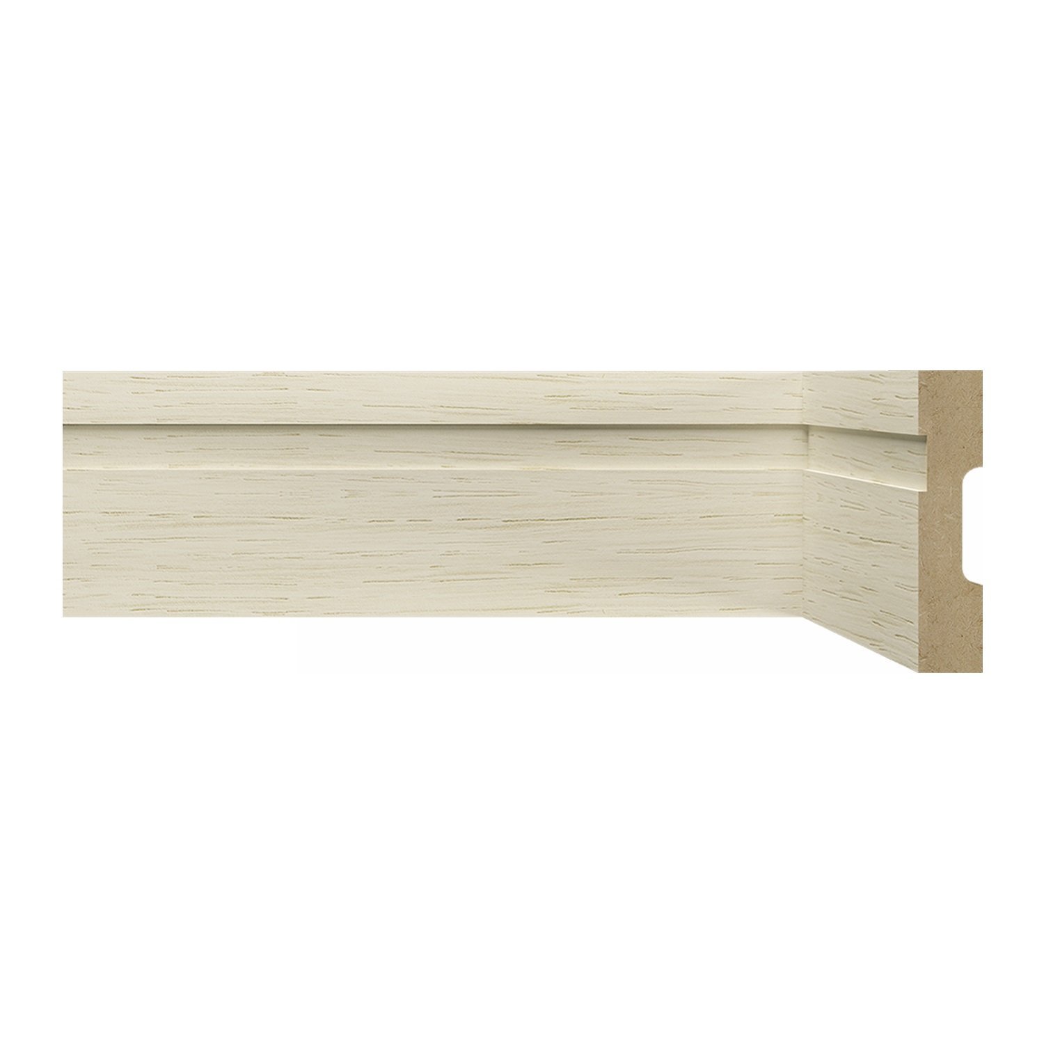 Rodapé de MDF 7CMX15MMX2,40m com Friso 702 Marrom/Decapê Provence Frisado Moldufama