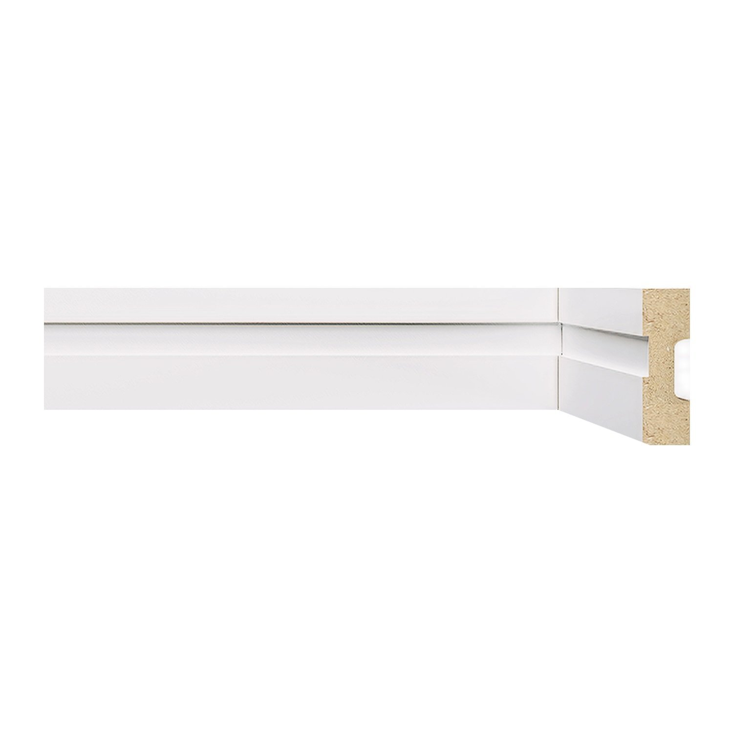 Rodapé de MDF 5CMX15MMX2,40m Frisado 502 Branco Moldufama