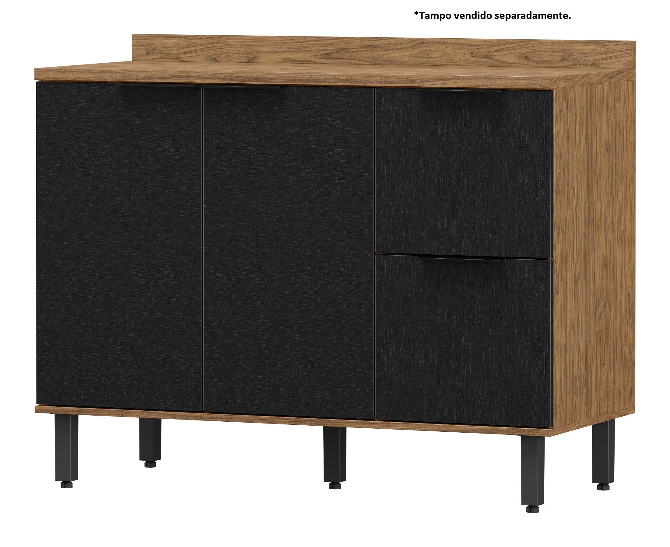 Ver imagem 7 de Balcão para Cozinha 2 Portas 3 Gavetas Toscana Espresso Móveis