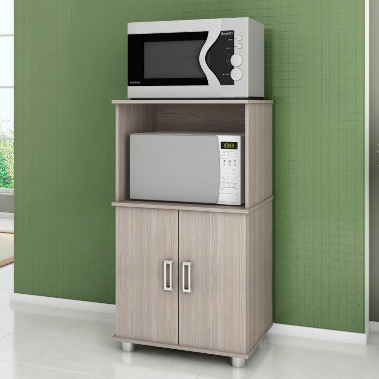 Armário para Forno e Microondas 2 Portas Nepal Poliman Rovere em