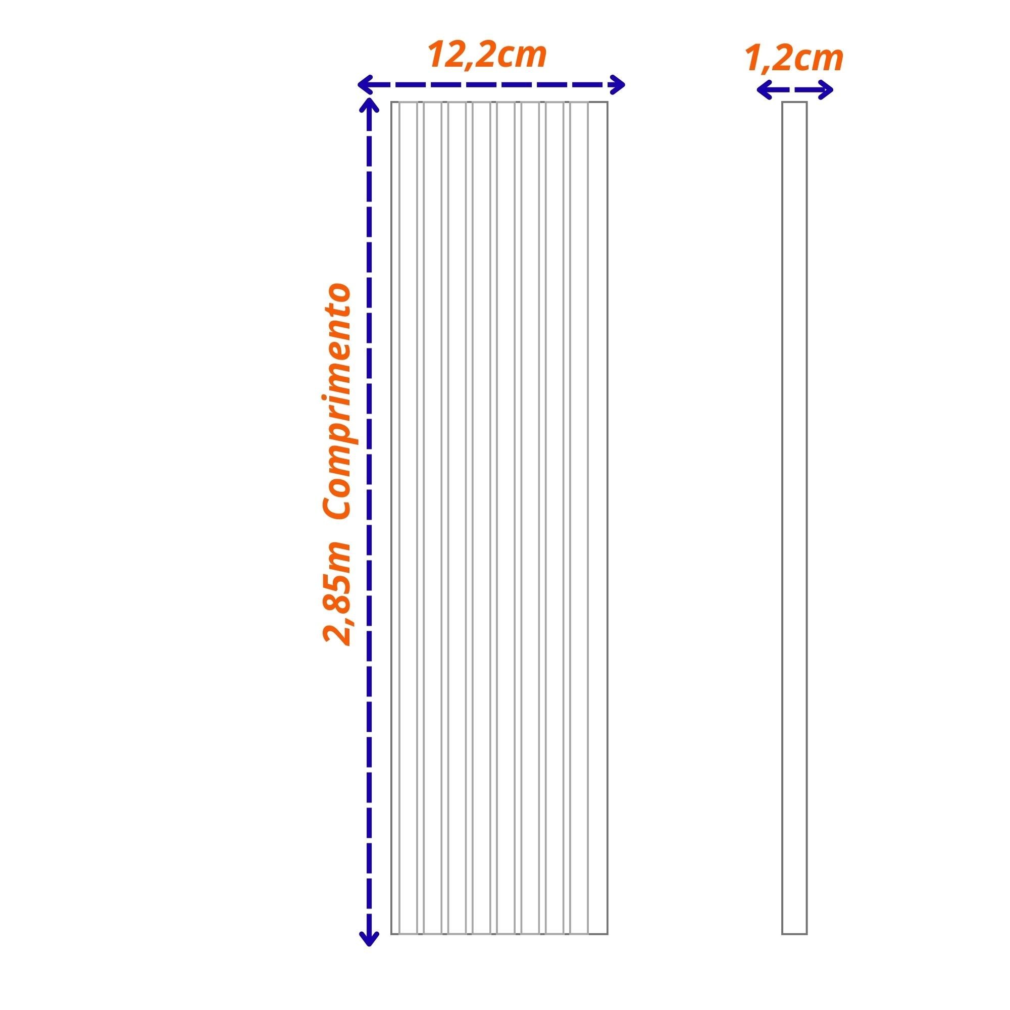 Painel Ripado de Poliestireno Barra de  12,2cm x 1,2cm x 2,85m venda por metro - 4