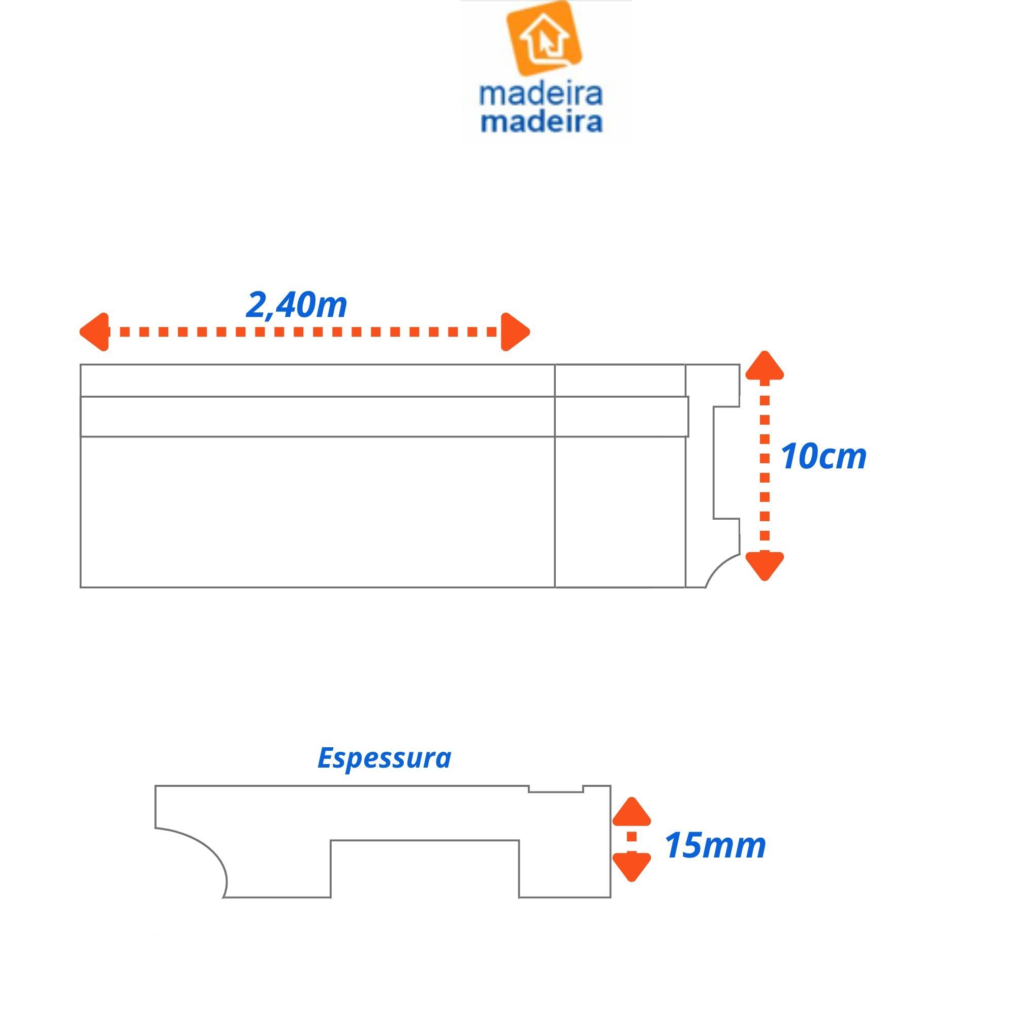 Rodapé de Poliestireno Frisado 10cm X 15mm X 240cm Pix Revestimentos - 2