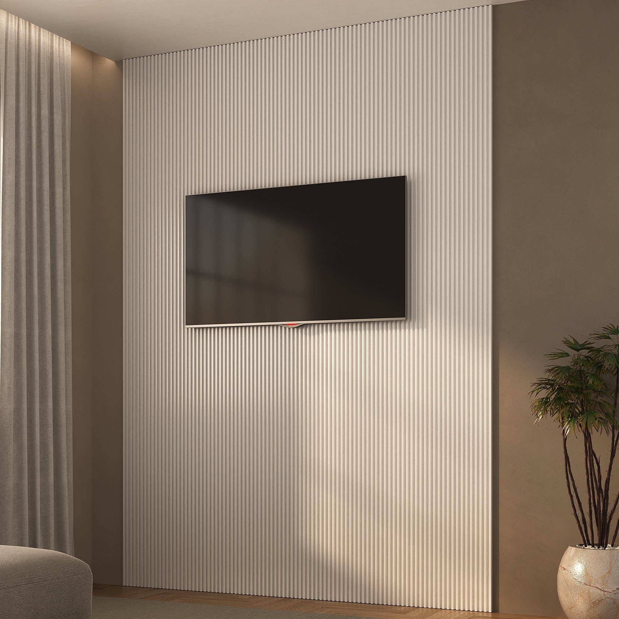 Ver imagem 1 de Painel Ripado de Poliestireno Barra de 2,85m X12,2cm Venda em (0,34m²) Ruffino