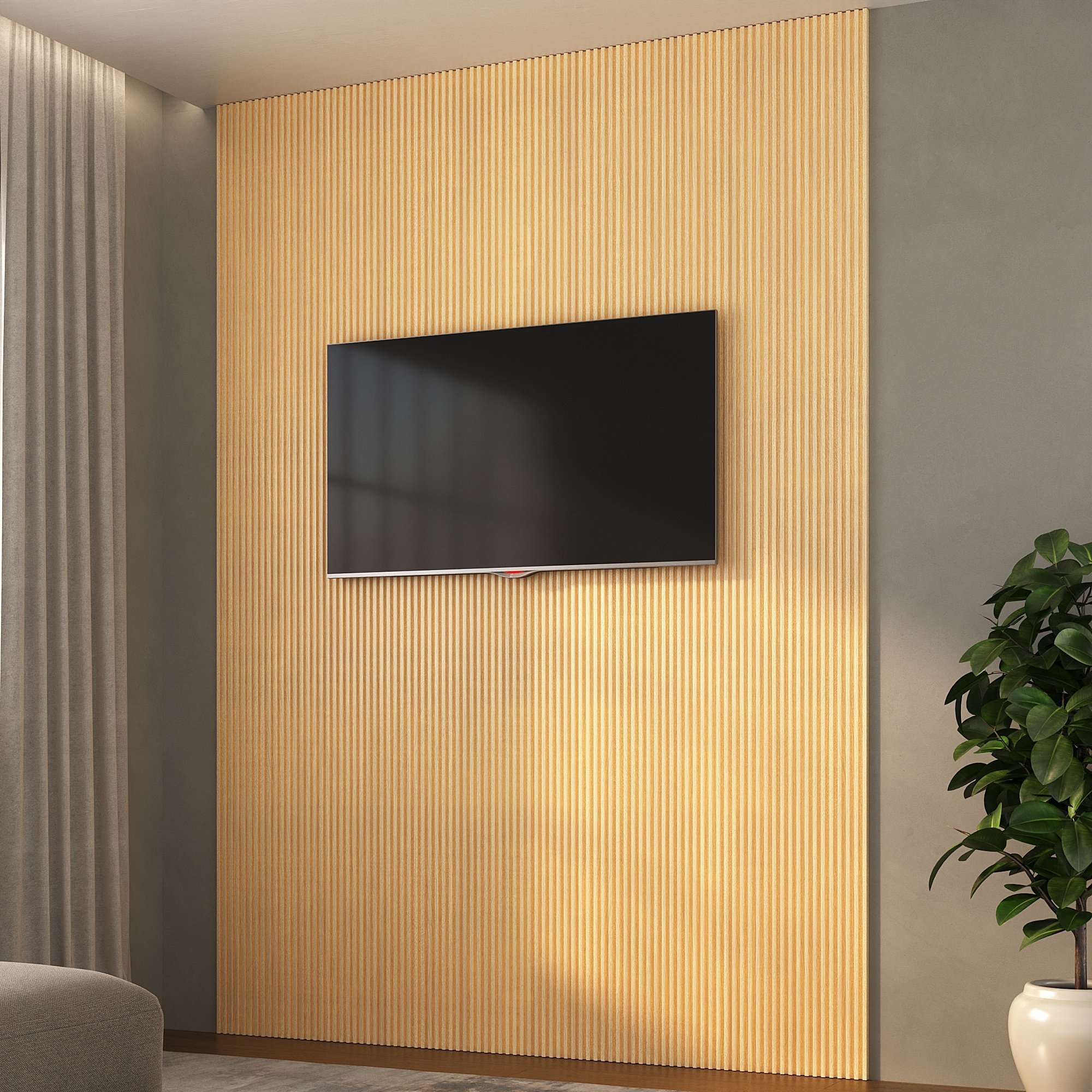 Painel Ripado de Poliestireno Barra de 2,85m X 12,2cm Venda em (0,34m²) Ruffino