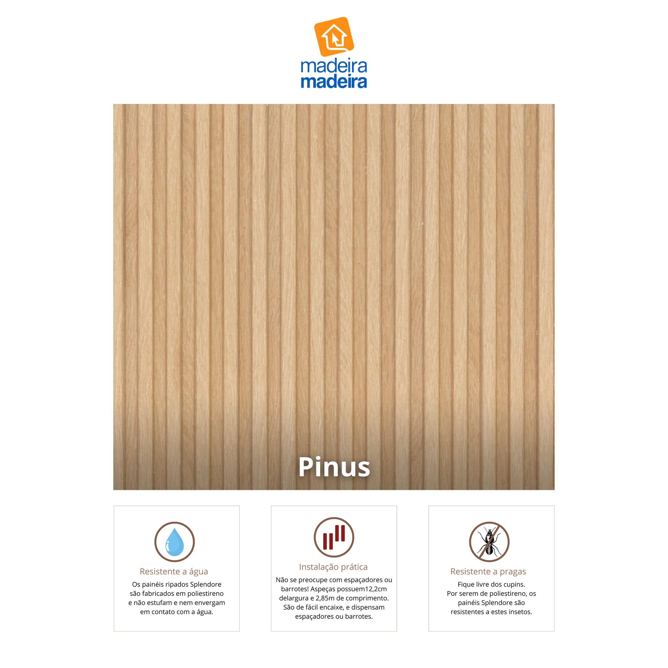 Ver imagem 7 de Painel Ripado de Poliestireno Barra de 2,85m X 12,2cm Venda em (0,34m²) Ruffino