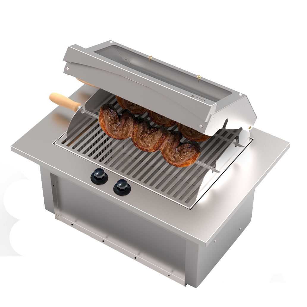 Churrasqueira Cooktop Elétrica de Embutir 70x48x30cm 127v Saro Inox - 4